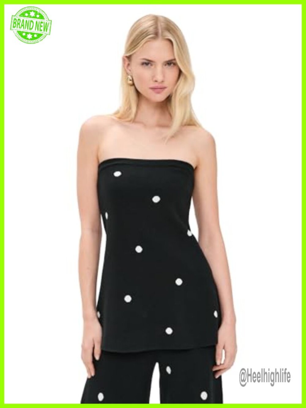 Splendid Polka Dot Knit Sweater Vest Sleeveless Strapless Pullover
